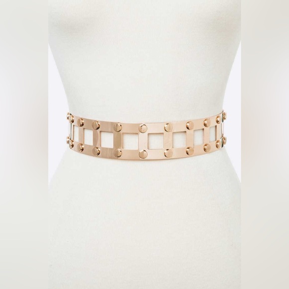 Gold Chunky Metal Chain Adjustable Waist Statement Belt - Picture 3 of 3